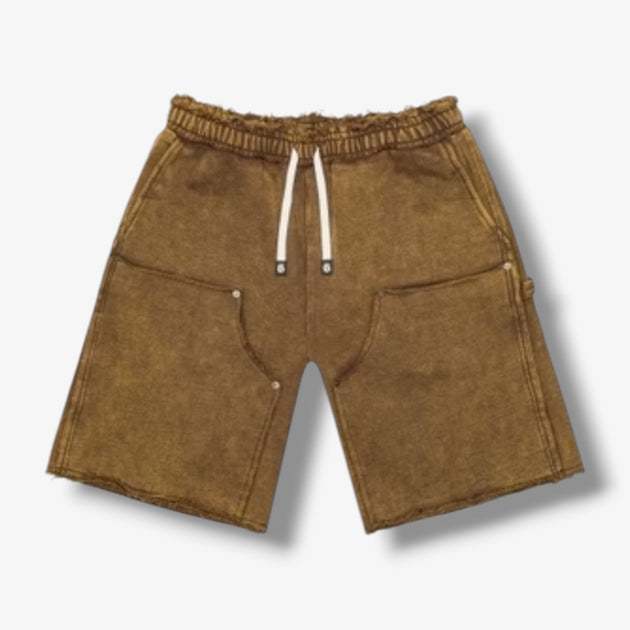 Godspeed CARPENTER SHORTS スウェット ショーツ Godspeed Carpenter Distressed Shorts (Muddy Brown Wash)
