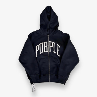 Purple Brand HWT Fleece Zip Hoody Black Beauty Collegiate