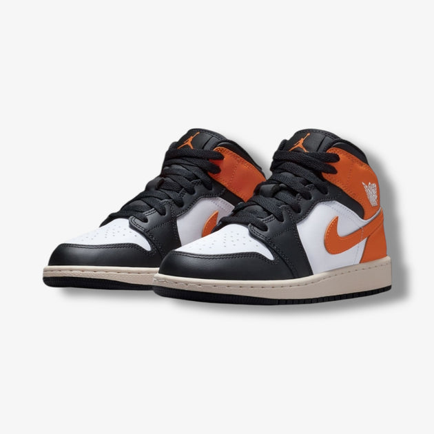 orange black and white jordan 1