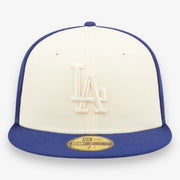 New Era LA Dodgers Cream Blue Tonal Fitted