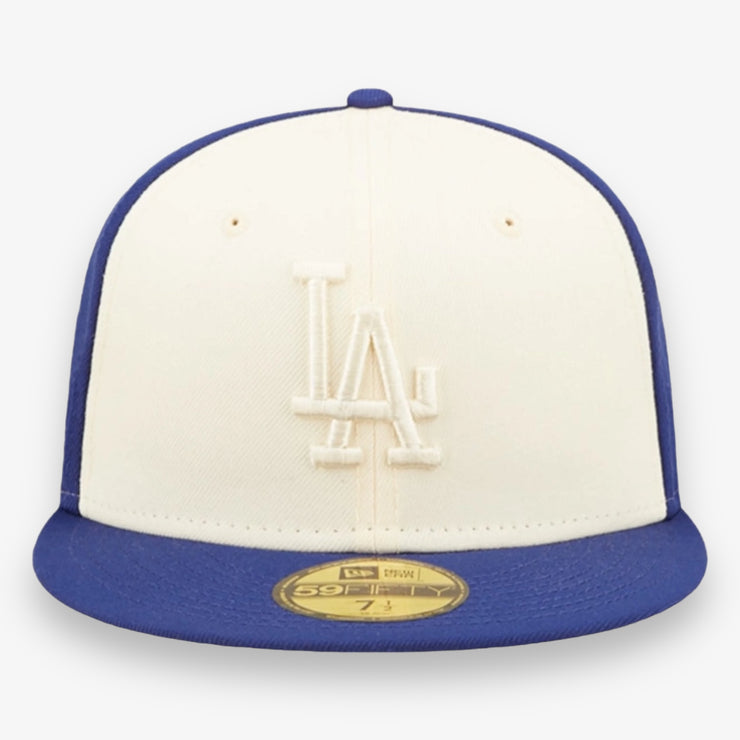 New Era LA Dodgers Cream Blue Tonal Fitted