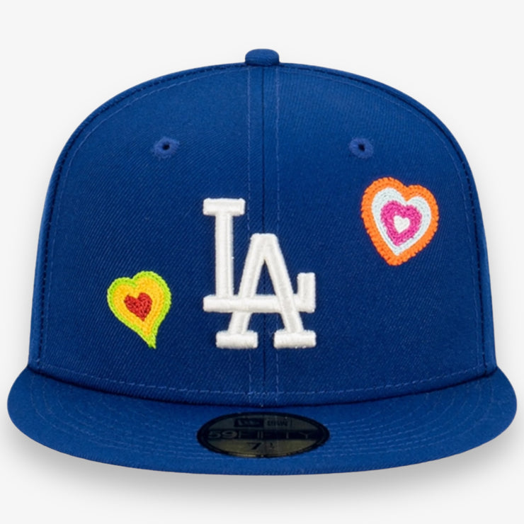 New Era LA Dodgers Chain Stitch Heart Fitted Blue