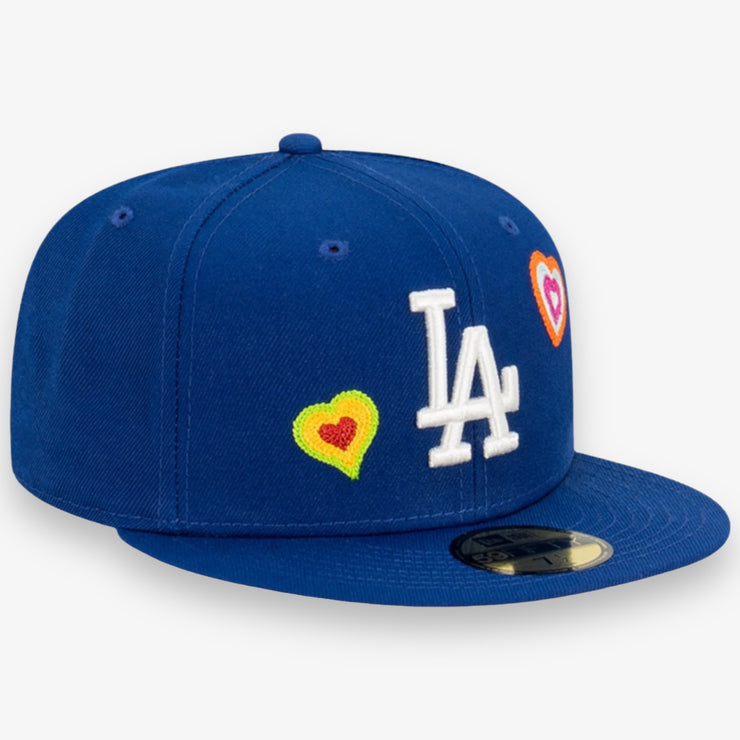 New Era LA Dodgers Chain Stitch Heart Fitted Blue