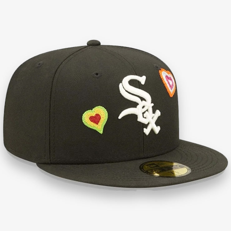 New Era White Sox Heart Stitched Fitted Pink Brim