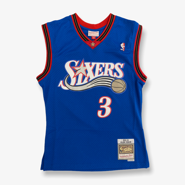 Hardwood Classics Mitchell & Ness 99-00 Sixers Allen Iverson Blue Bask –  Deadstock