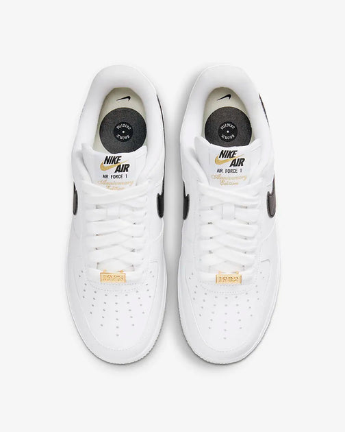 Nike Womens Air Force 1 '07 Premium White Black Metallic Gold