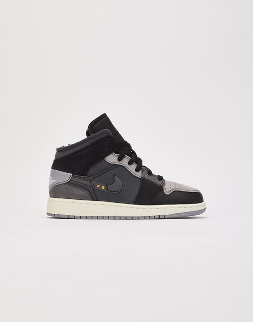Size 13 Air Jordan 1 Mid SE Craft Black/Cement Grey-LT Graphite No Box Air Jordan 1 Mid SE Craft - Black/Cement Grey/Light Graphite  main image 3