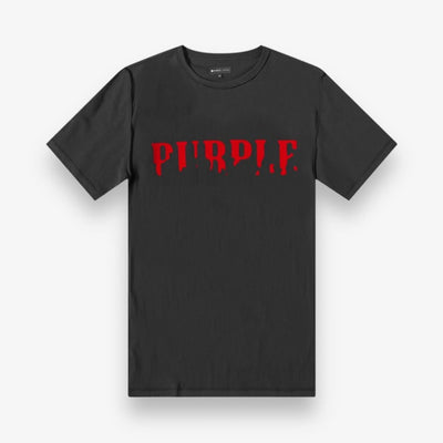 Purple Brand Textured Jersey Inside Out Tee Black Eroded
