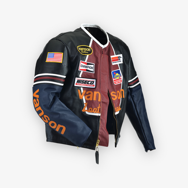 Vanson Leathers Jacket Star Black Navy – Sneaker Junkies Vanson Leathers Jacket Star Black Navy – Sneaker Junkies
