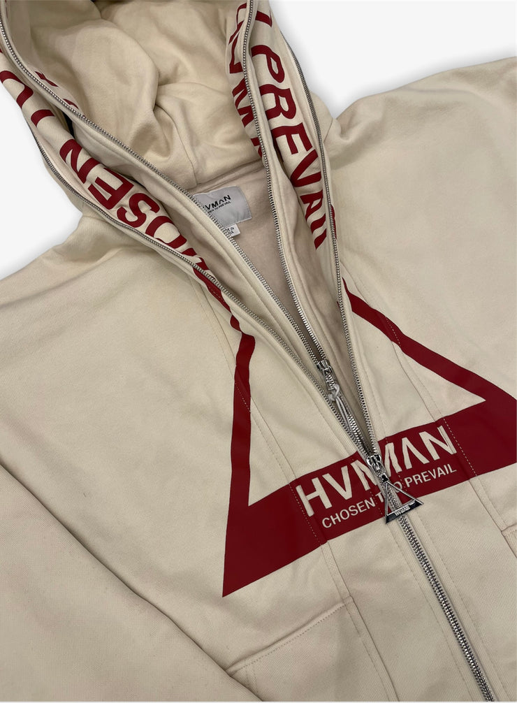 HVMAN Double Hooded Sweatshirt Cream