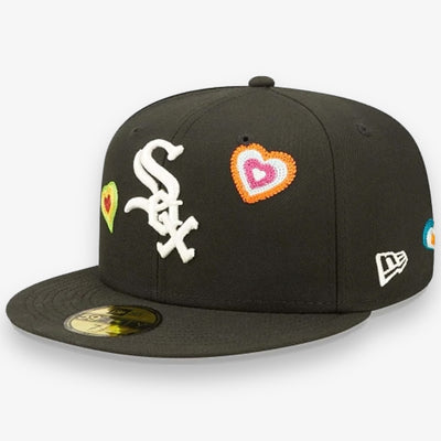 New Era White Sox Heart Stitched Fitted Pink Brim