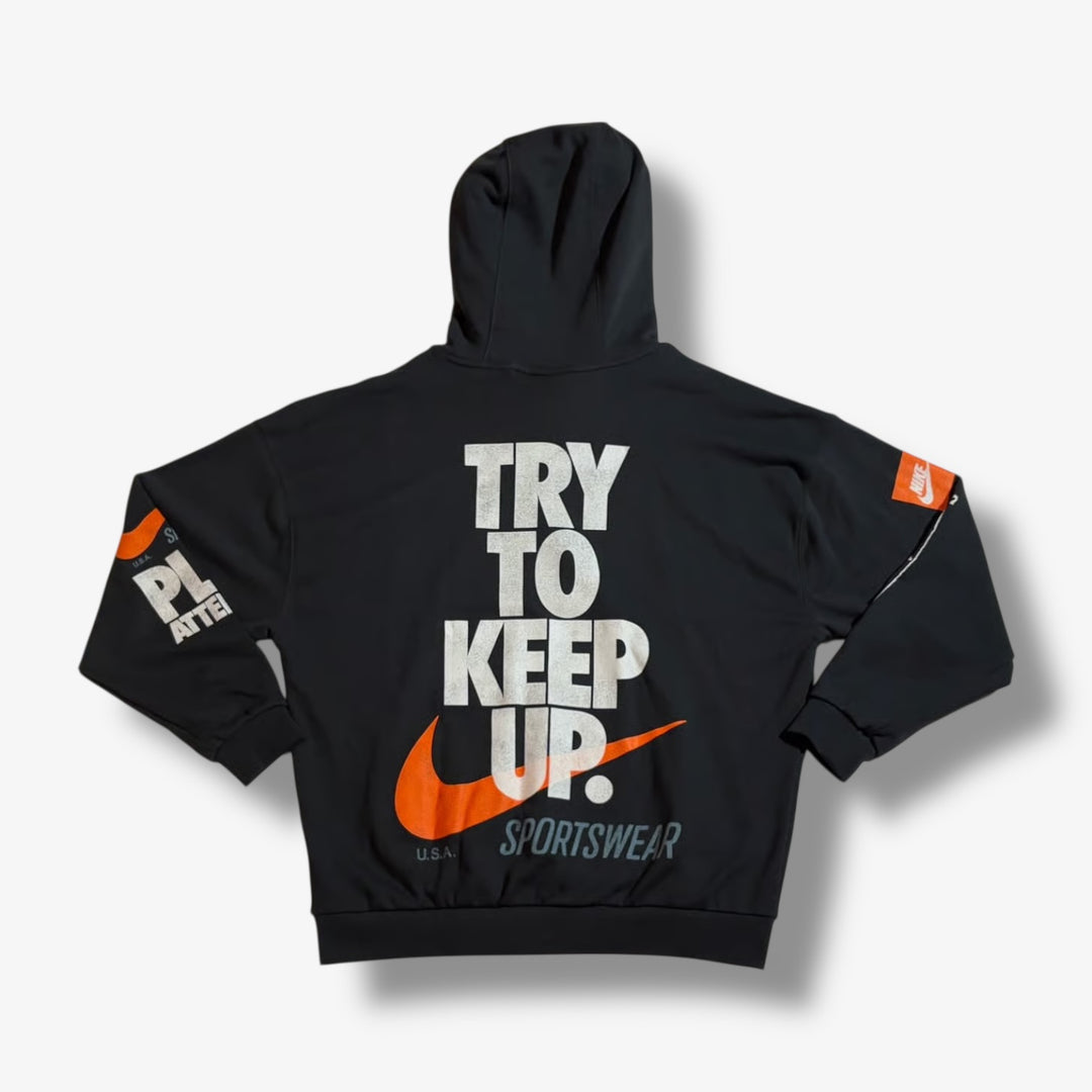 Nike Oversized French Terry Pullover Hoodie Black Grey IB8257-045