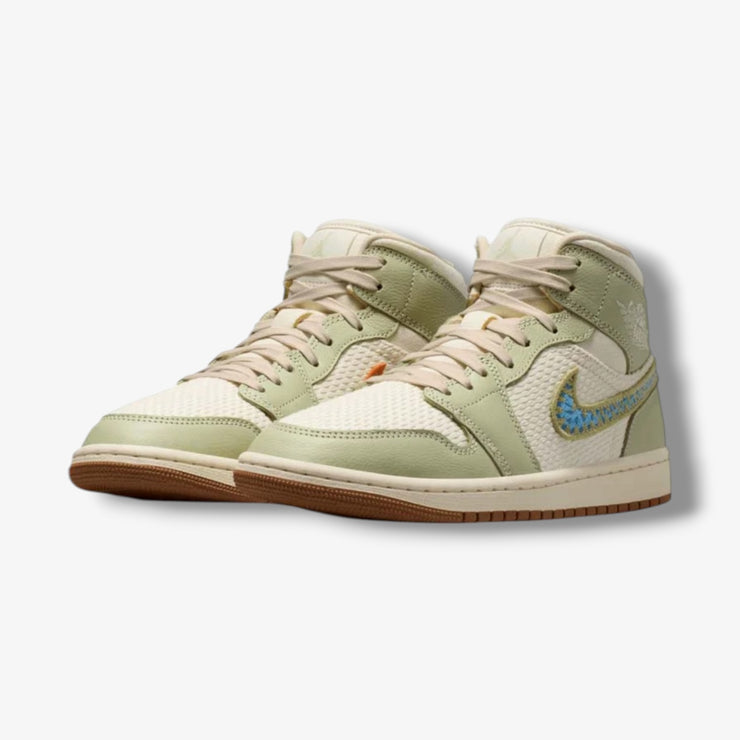 Womens Air Jordan 1 Mid SE Olive Aura Pearl White Lawn II0570-302