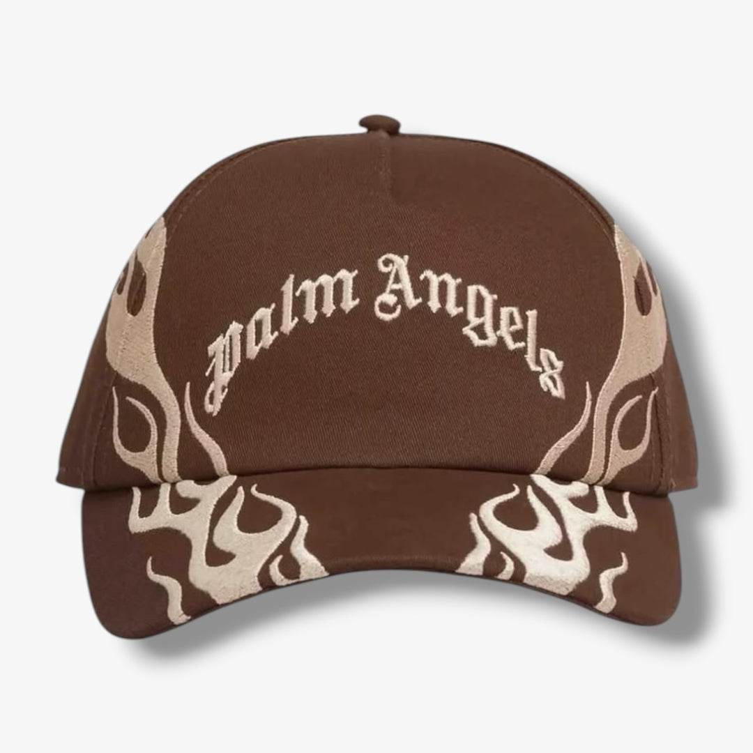 Palm Angels Flames Curved Logo Cap Brown – Sneaker Junkies