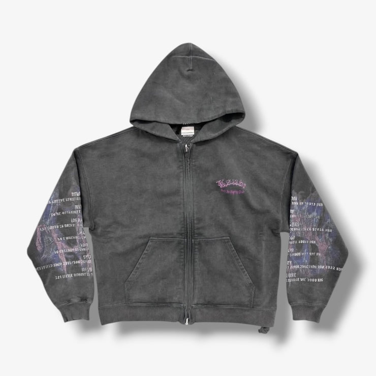 Ksubi Fallen Ekcess Zip Hoodie Faded Black