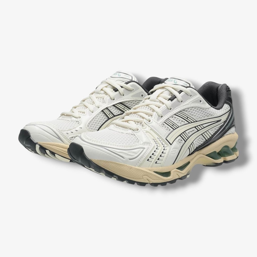 【ぼむ】asics GEL-KAYANO 14 Asics Gel-Kayano 14 Cream Obsidian Grey 1203A537-113 – Sneaker Junkies