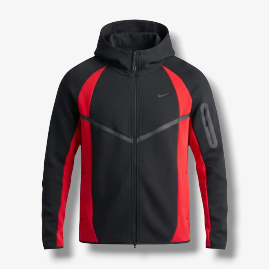 Nike Tech fleece hoodie black red two tone IF1325-011 – Sneaker