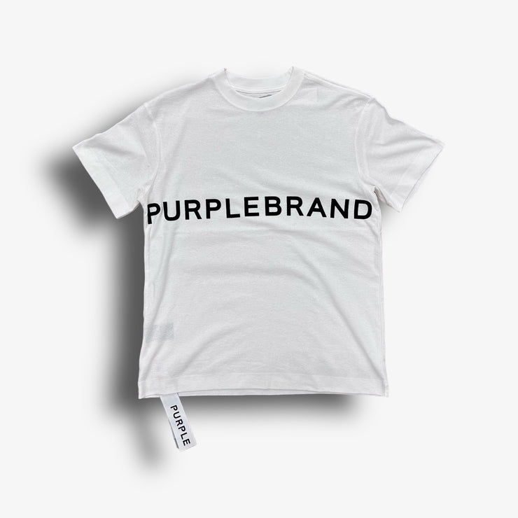 Purple Brand Textured SS Tee Coconut Milk Wordmark