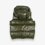 Purple Brand Nylon Puffer Vest Winter Moss