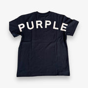 Purple Brand Textured Jersey SS Tee Black Curve Wordmark