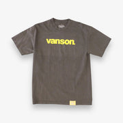 Vanson Leathers Tee Grey Yellow