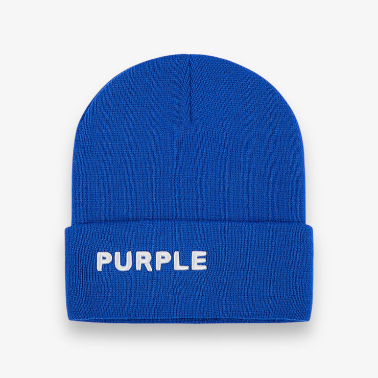 Purple Brand Acrylic Cuffed Beanie Blue