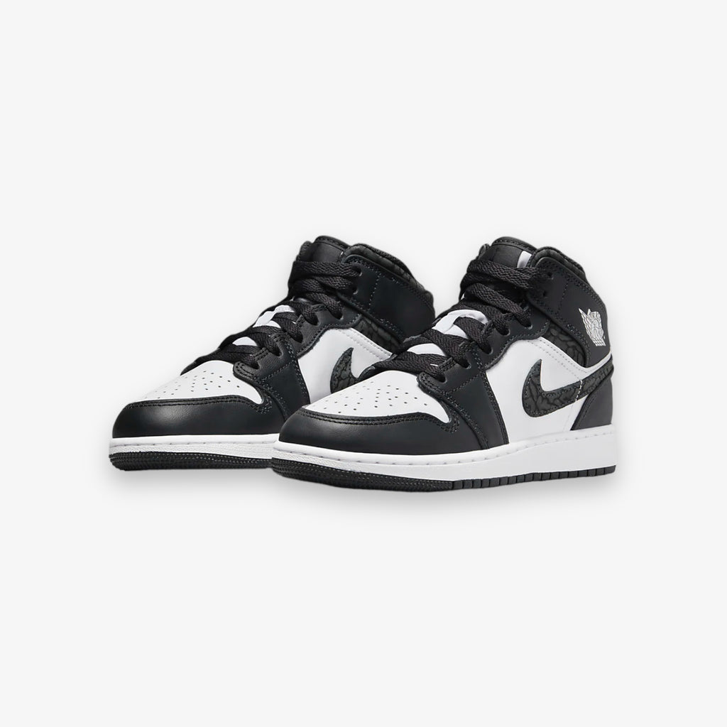 [ナイキ] エア ジョーダン 1 ミッド SE GS [J AIR JORDAN 1 MID SE GS] オフノアール/ブラック FB9909-001 Air Jordan 1 Mid SE (GS) Off Noir Black White Black FB9909-001