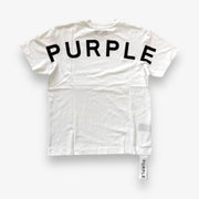 Purple Brand Textured Jersey SS Tee Brilliant White Curve Wordmark