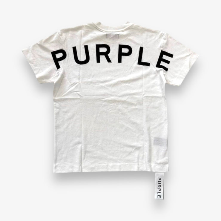 Purple Brand Textured Jersey SS Tee Brilliant White Curve Wordmark