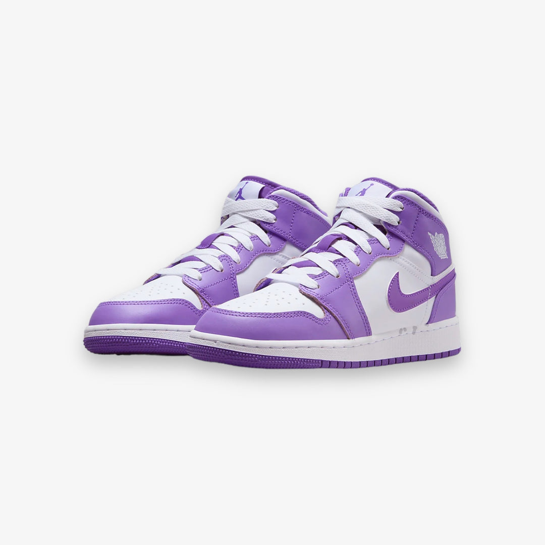 Air Jordan 1 Mid GS Purple Venom White Grade School Sizes DQ8423