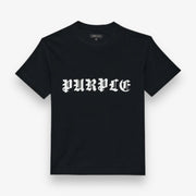 Purple Brand Textured SS Tee Gothic Wordmark Black Beauty