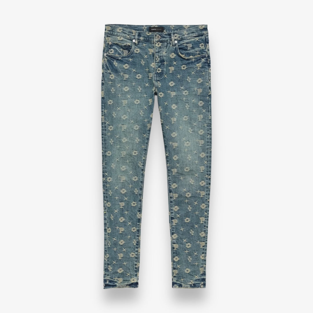 Purple Brand Monogram Jacquard Mid Indigo p001 – Sneaker Junkies