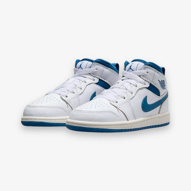 jordan 1s mid blue and white