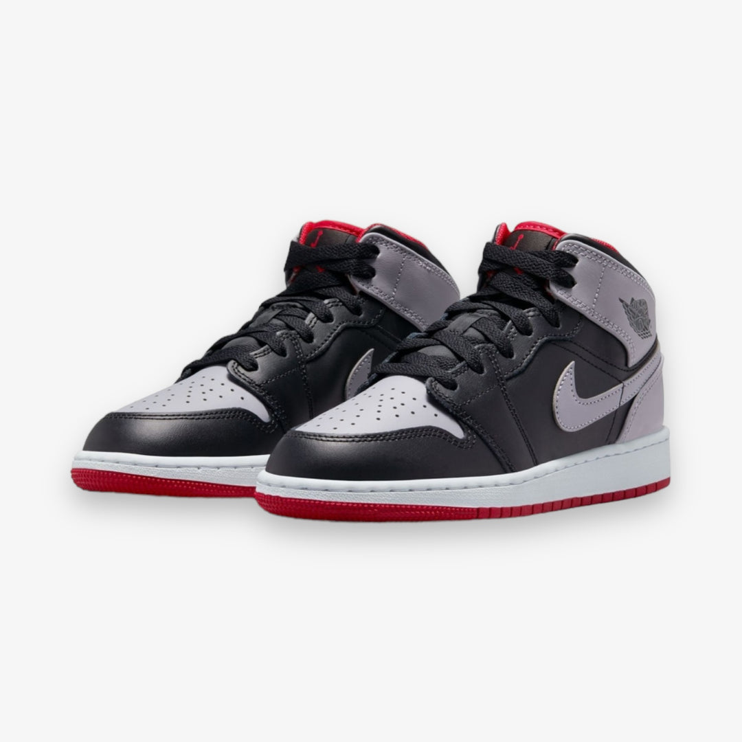 Air Jordan 1 Mid GS Black Cement Grey Fire Red Grade School DQ8423