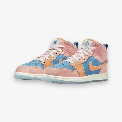 Jordan 1 Mid SS PS Aegean Storm Hemp Pink Oxford Pre School Sizes FN7495-400