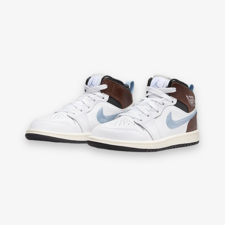 Jordan 1 Mid SE PS White Blue Grey Black Sail PreSchool FQ8220-142