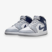 AIR JORDAN 1 MID GS WHITE/MIDNIGHT NAVY-WOLF GREY DQ8423-104