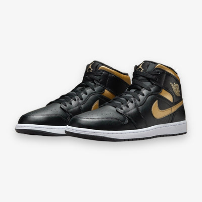 Air Jordan 1 Mid Black Metallic Gold white DQ8426-071