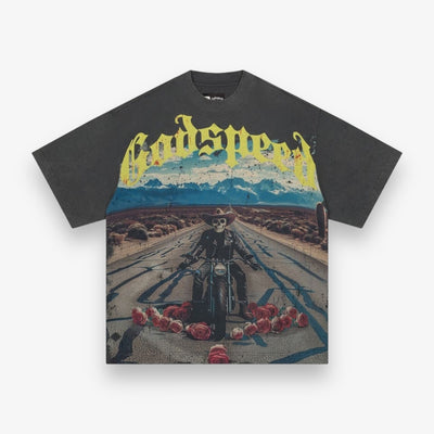 Godspeed Long lonely road T-shirt Grey Wash