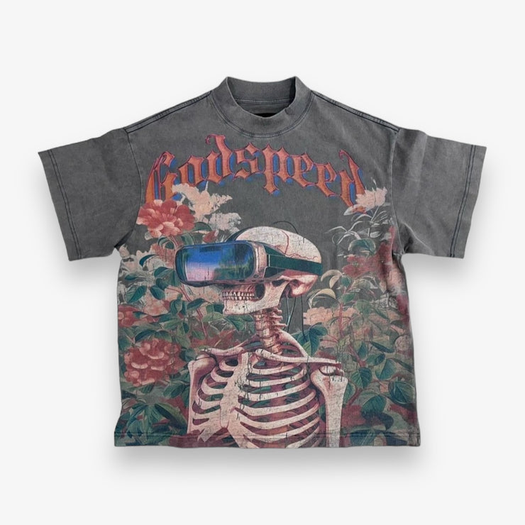 Godspeed Vision Flowers T-Shirt Grey Wash