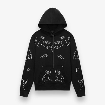 RTA DION HOODIE BLACK AND WHITE WESTERN