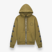 RTA FLOYD ZIP UP HOODIE CHARTREUSE BLACK CHERRIES