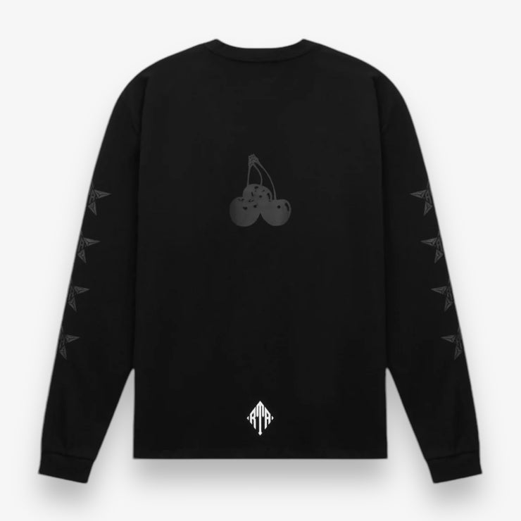 RTA LAWRENCE LONG SLEEVE TEE BLACK ON BLACK CHERRIES