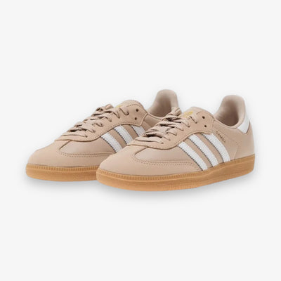 Women's Adidas Samba OG White Taupe Gold IE6523