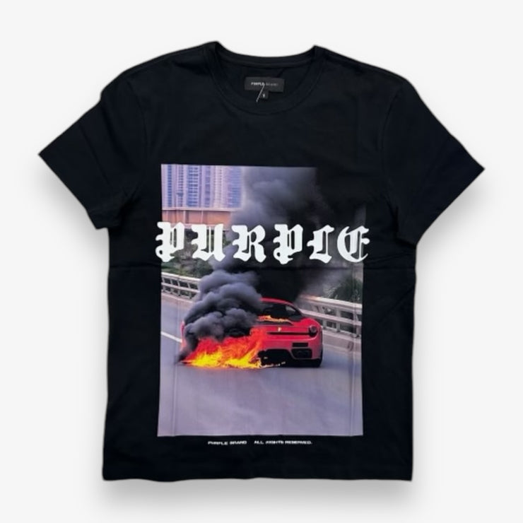 Purple Brand Clean Jersey Tee Black Beauty Ferrari