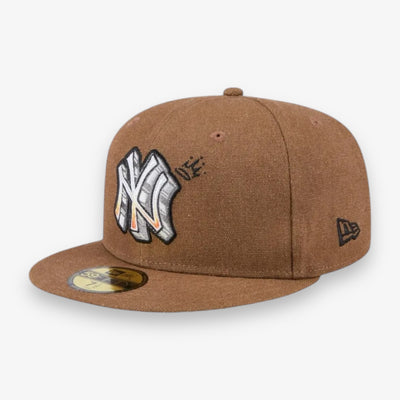 New Era NY Yankees Fitted Logo Scribble Brown