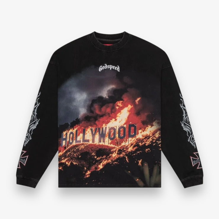 Godspeed Hollywood Inferno LS T-Shirt Black Wash