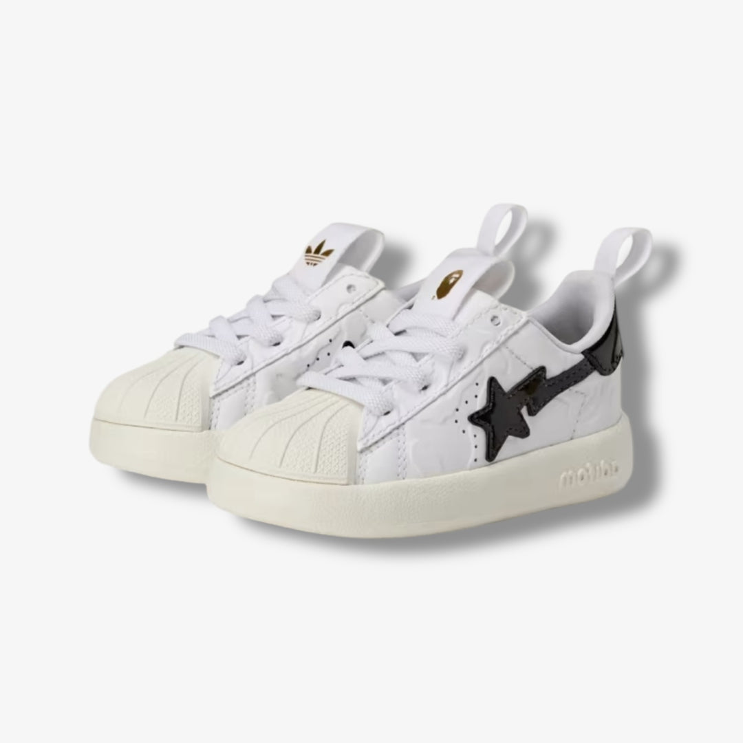 Adidas x Bape Adifom Superstar SSTR 360 Infant White Black Gold JQ2401 –  Sneaker Junkies