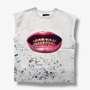 Purple Brand Jersey Sleeveless Top Whisper White TWWS325