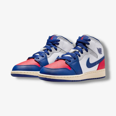 Air Jordan 1 Mid GS White Deep Royal Blue Grade School Sizes DQ8423-102